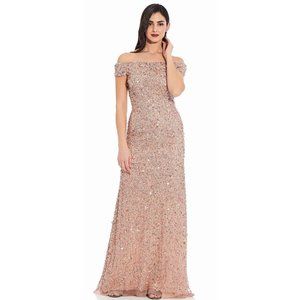 Adrianna Papell Beaded Sequin Gown